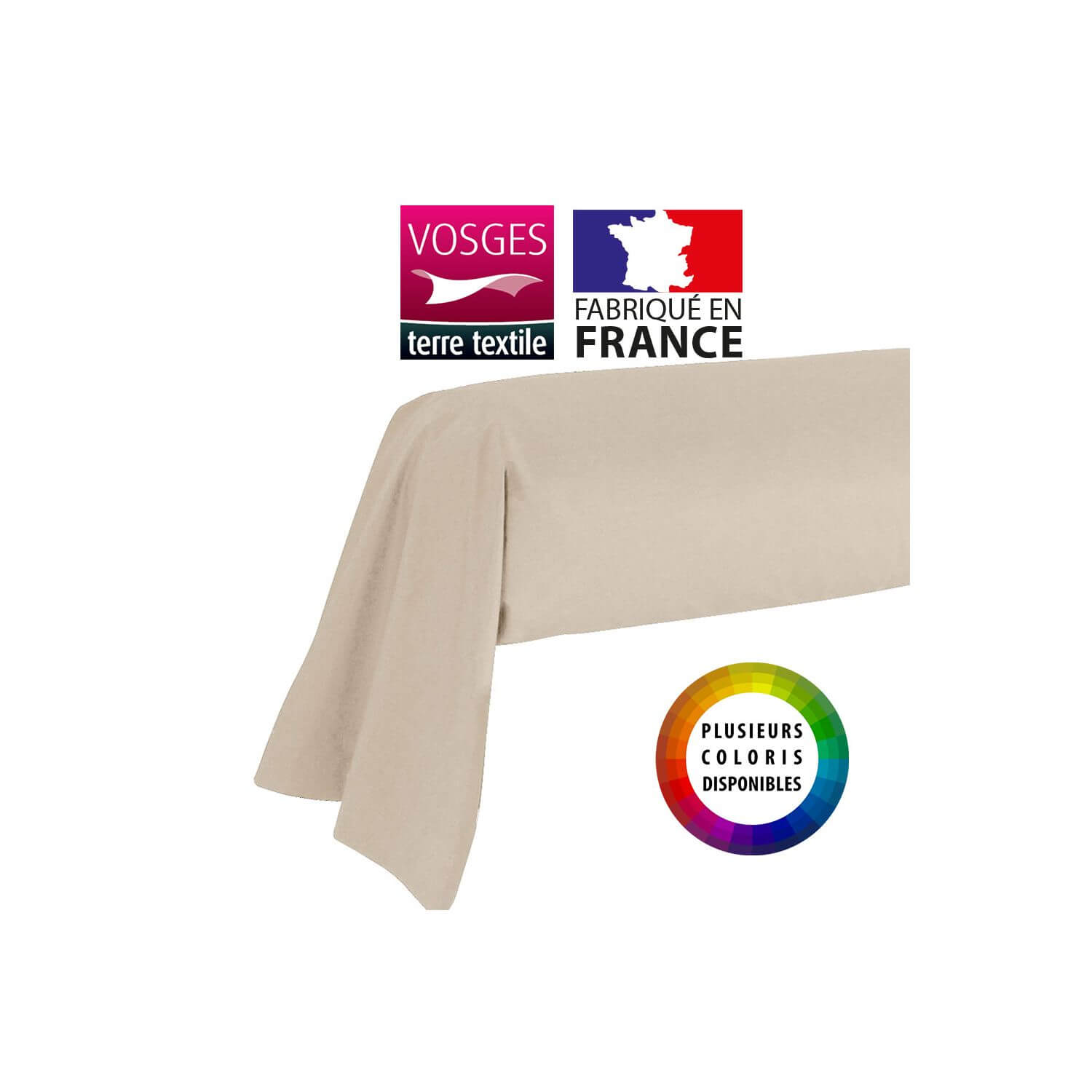 Taie De Traversin Satin De Coton Made In France Blanc 90 Cm (traversin) -  Taie d'oreiller - Taie de traversin BUT