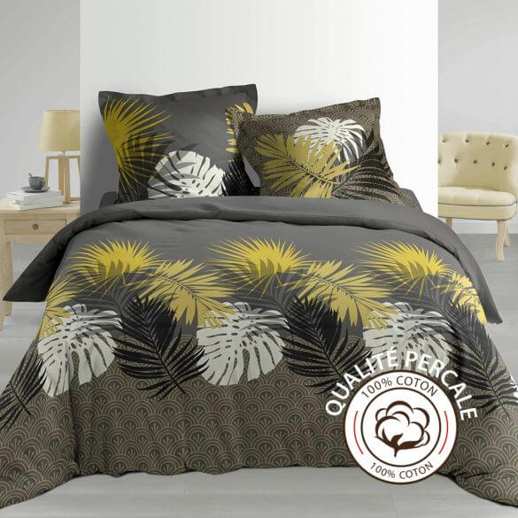 Housse De Couette 240 X 220 Cm Taies Percale 78 Fils Exotic