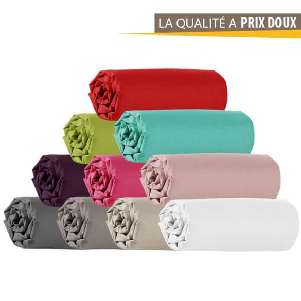 Drap Housse Uni 150x210 Cm Bonnet 50 Cm Coton Alto Bleu Jean à Prix  Carrefour