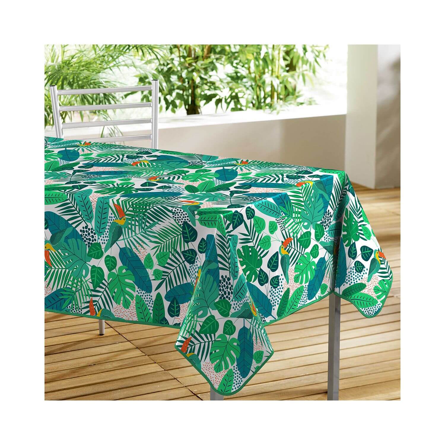 Nappe de table toile cirée PVC Vita Madras Jaune Rouge Turquoise -  Largeur 140cm - fontlyshop
