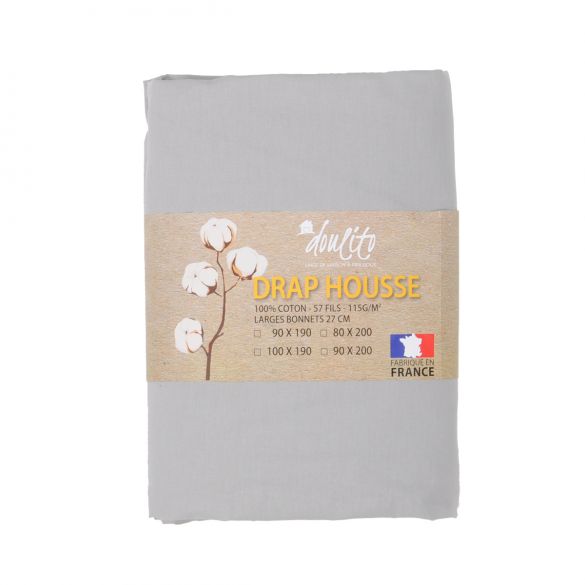 Drap housse Doulito - 100x190 cm - Made in France - Coton