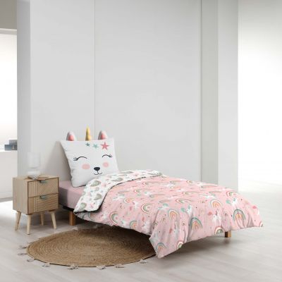 Housse de couette enfant 140x200 cm + taie - Licorne 