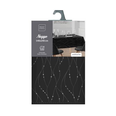 Nappe rectangle 140x240 cm - Lignes argent