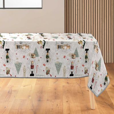 Nappe antitache rectangulaire 150x240 cm - Soldat casse-noisette Noël