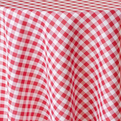 Nappe antitache ronde - Diamètre 180 cm - Carreaux Vichy Rouge