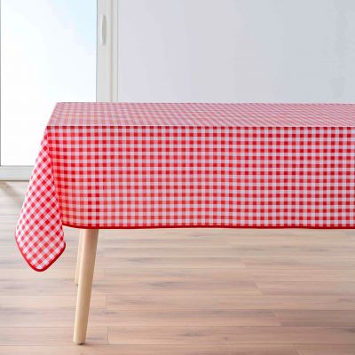 Nappe antitache rectangulaire 150x240 cm - Carreaux vichy Rouge