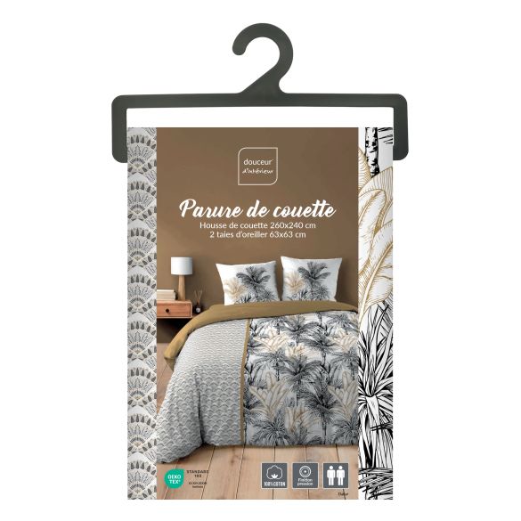 Housse de couette 240x260 cm + taies - Palmiers