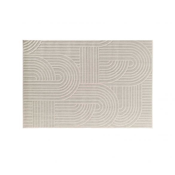 Tapis tissé - 160x230 cm - Relief géométrique - Naturel